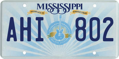 MS license plate AHI802