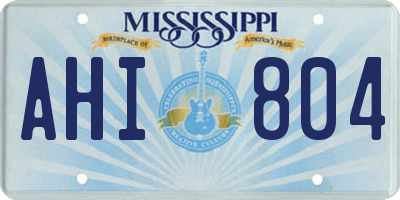 MS license plate AHI804