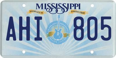 MS license plate AHI805