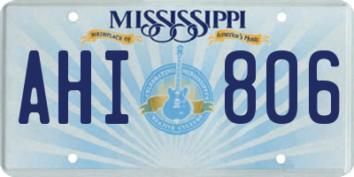 MS license plate AHI806