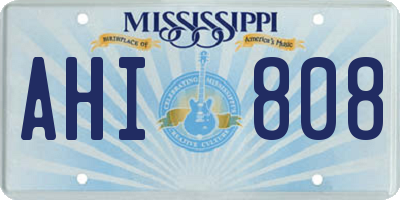 MS license plate AHI808