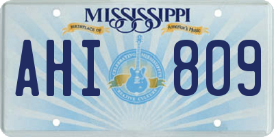 MS license plate AHI809