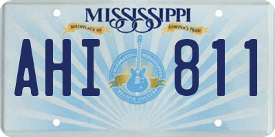 MS license plate AHI811