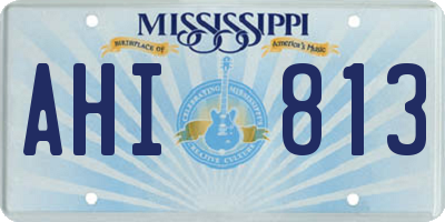 MS license plate AHI813