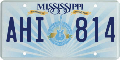 MS license plate AHI814