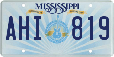 MS license plate AHI819