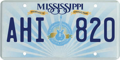 MS license plate AHI820