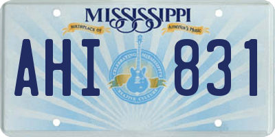MS license plate AHI831