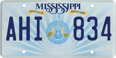 MS license plate AHI834