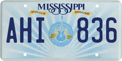 MS license plate AHI836
