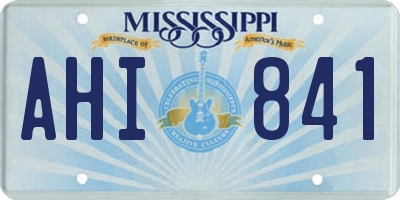 MS license plate AHI841