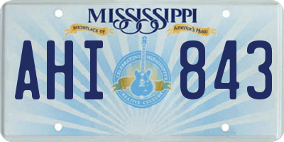 MS license plate AHI843