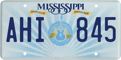 MS license plate AHI845