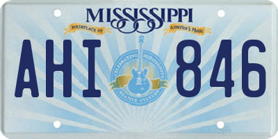 MS license plate AHI846