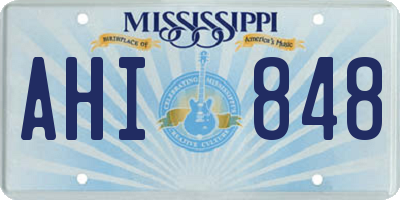 MS license plate AHI848