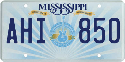 MS license plate AHI850