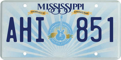 MS license plate AHI851