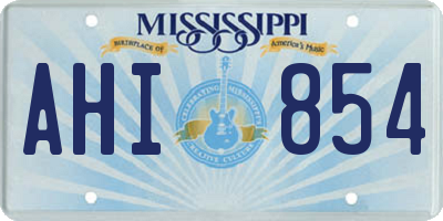 MS license plate AHI854