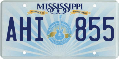 MS license plate AHI855