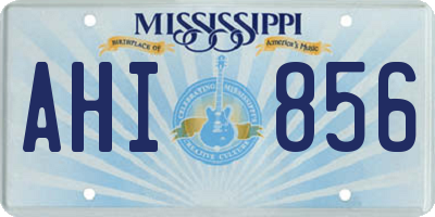 MS license plate AHI856