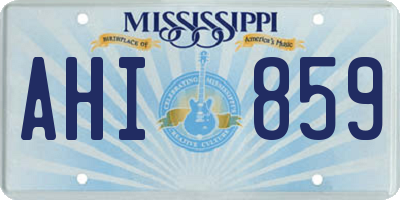 MS license plate AHI859