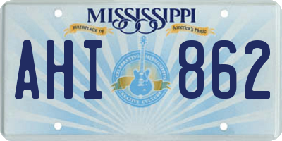 MS license plate AHI862
