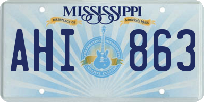 MS license plate AHI863