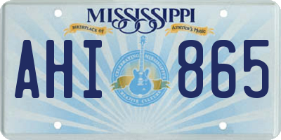 MS license plate AHI865
