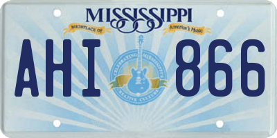 MS license plate AHI866