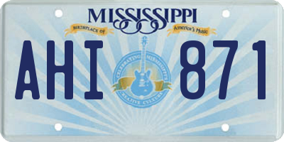 MS license plate AHI871