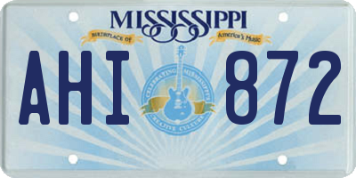 MS license plate AHI872