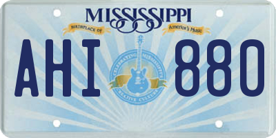 MS license plate AHI880