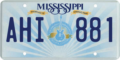 MS license plate AHI881