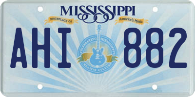 MS license plate AHI882