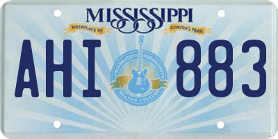 MS license plate AHI883
