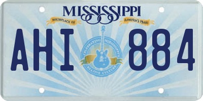 MS license plate AHI884