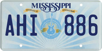 MS license plate AHI886