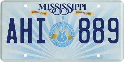 MS license plate AHI889