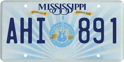 MS license plate AHI891