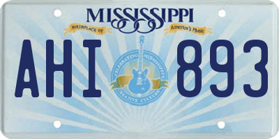 MS license plate AHI893