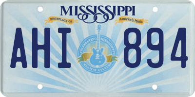 MS license plate AHI894