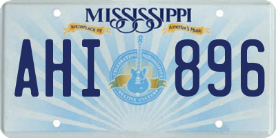 MS license plate AHI896