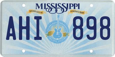 MS license plate AHI898