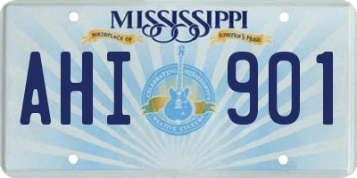 MS license plate AHI901