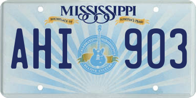 MS license plate AHI903
