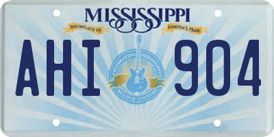 MS license plate AHI904