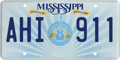 MS license plate AHI911