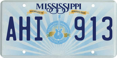 MS license plate AHI913