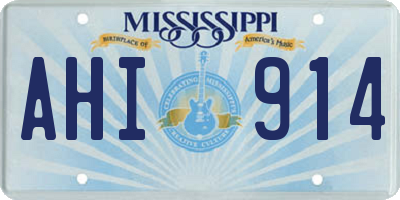 MS license plate AHI914