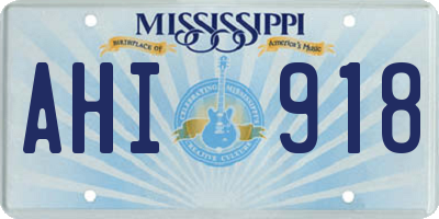 MS license plate AHI918